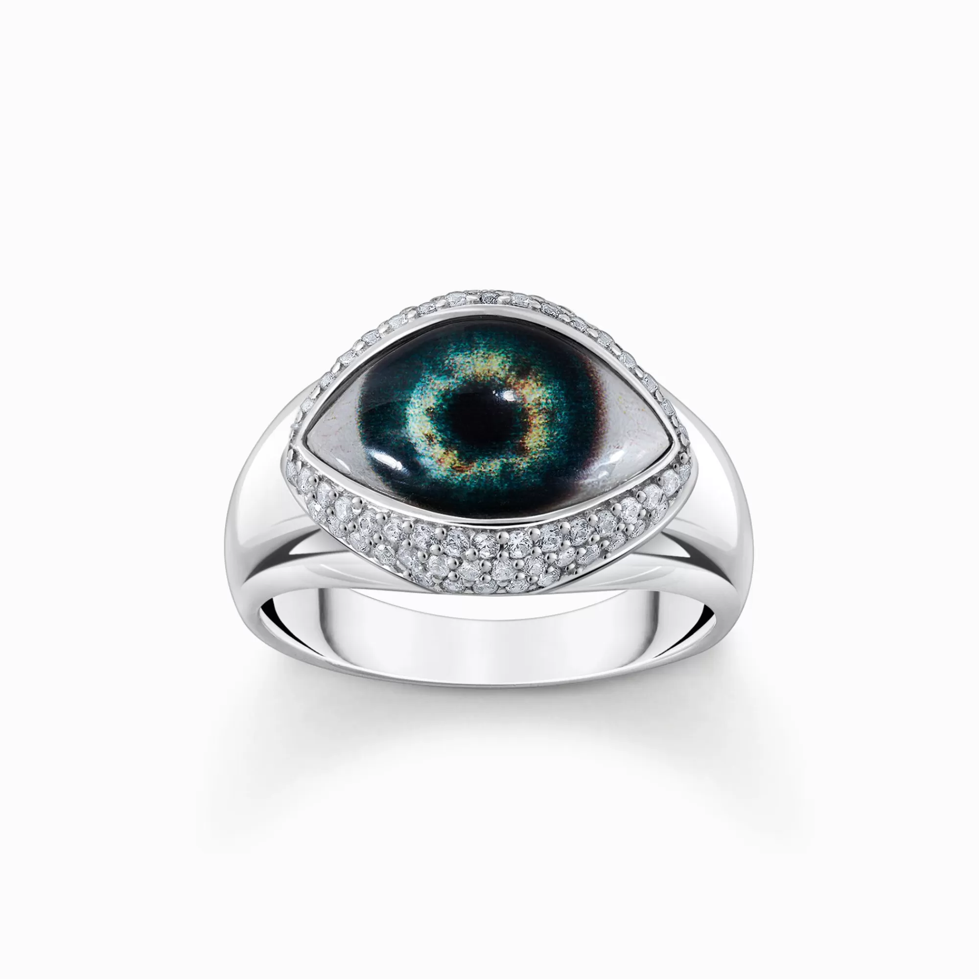 Hot THOMAS SABO Bague en argent avec un œil qui voit tout avec des zircons blancs