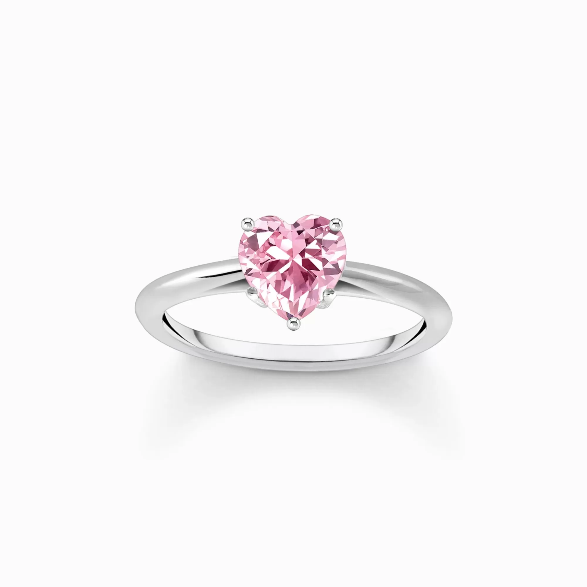New THOMAS SABO Bague en argent avec zircon rose en forme de cœur