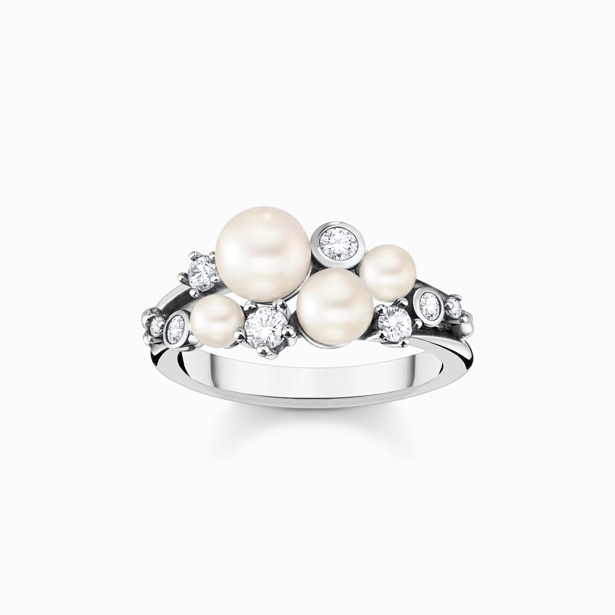 New THOMAS SABO Bague perles avec pierres blanches argent