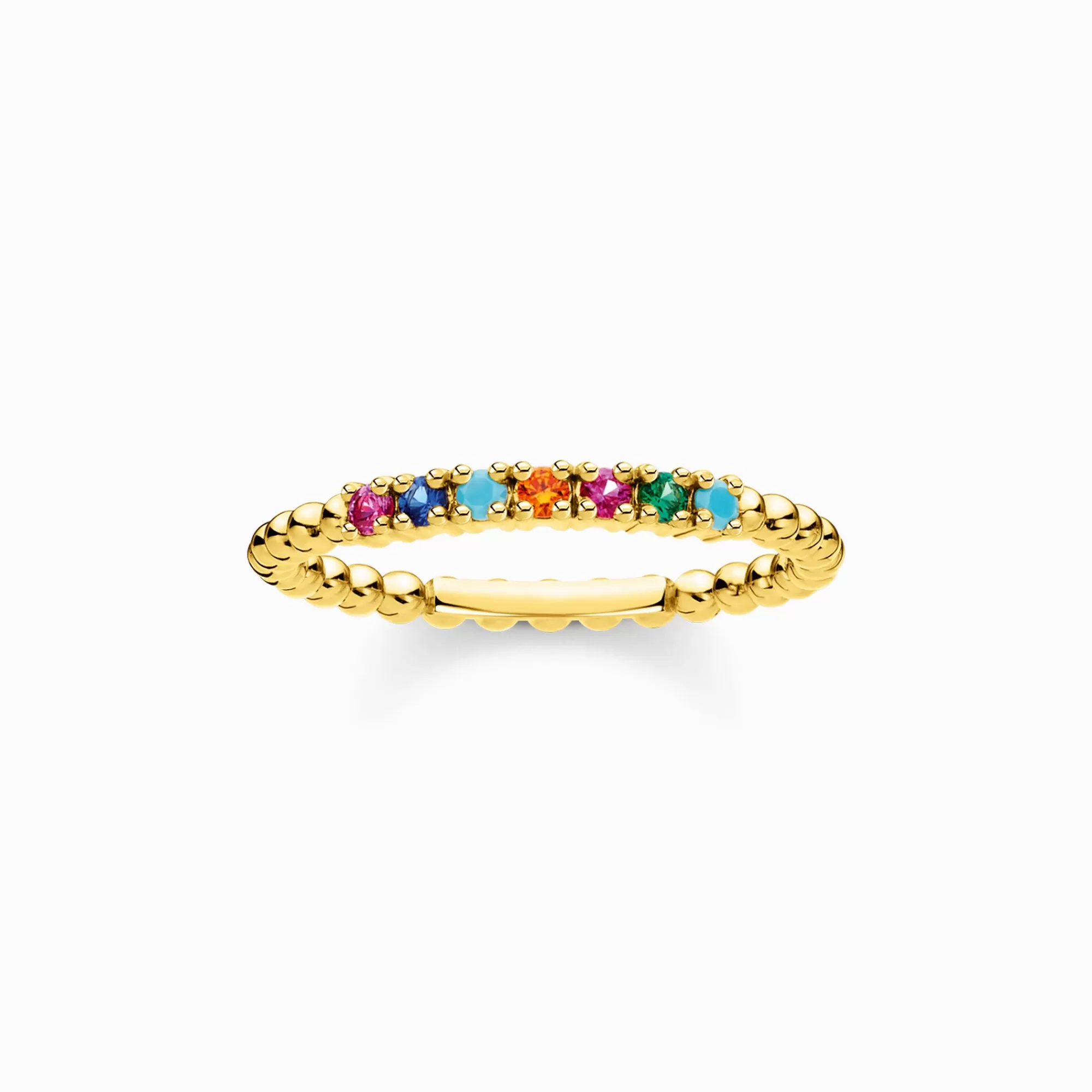 New THOMAS SABO Bague perles pierres multicolores or