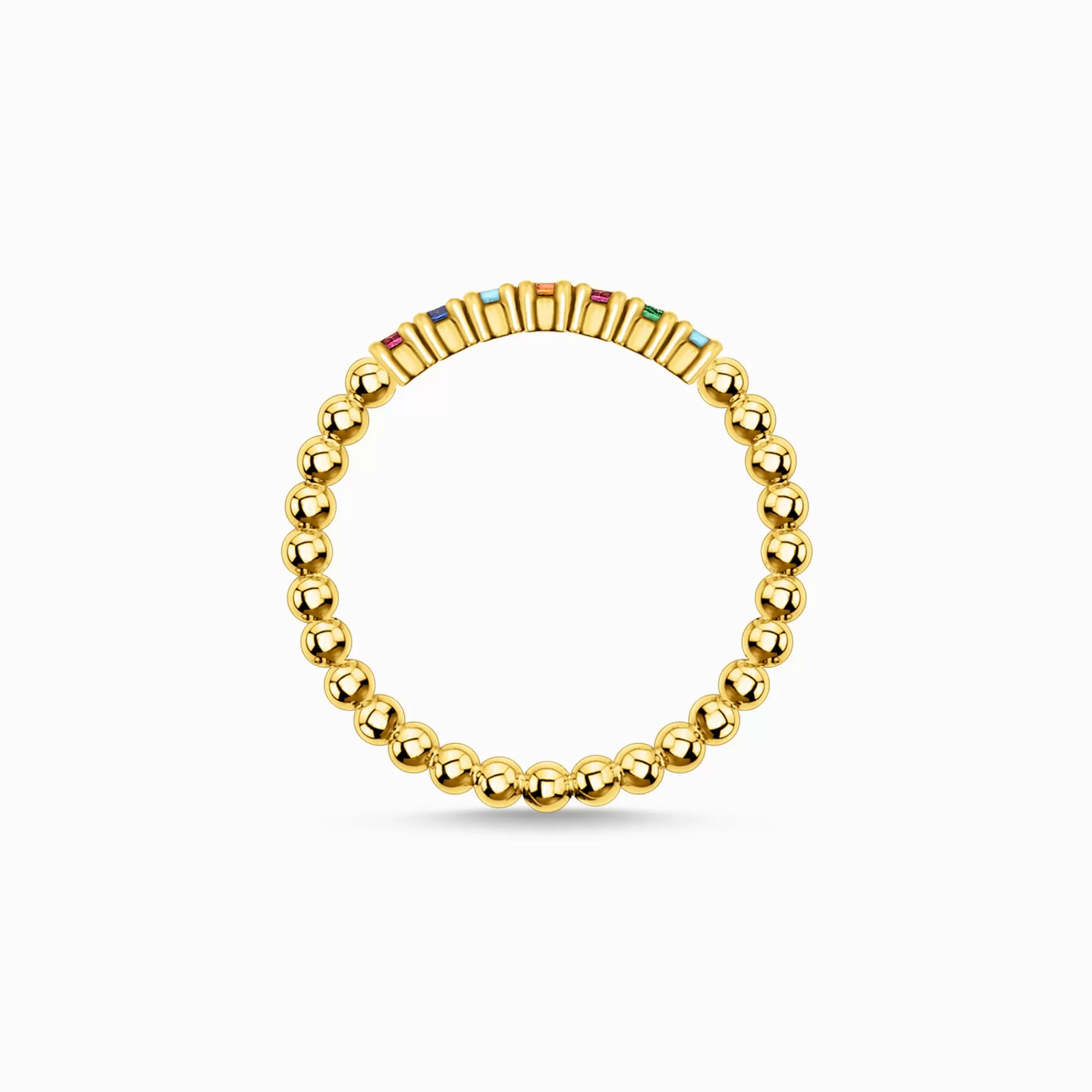 New THOMAS SABO Bague perles pierres multicolores or