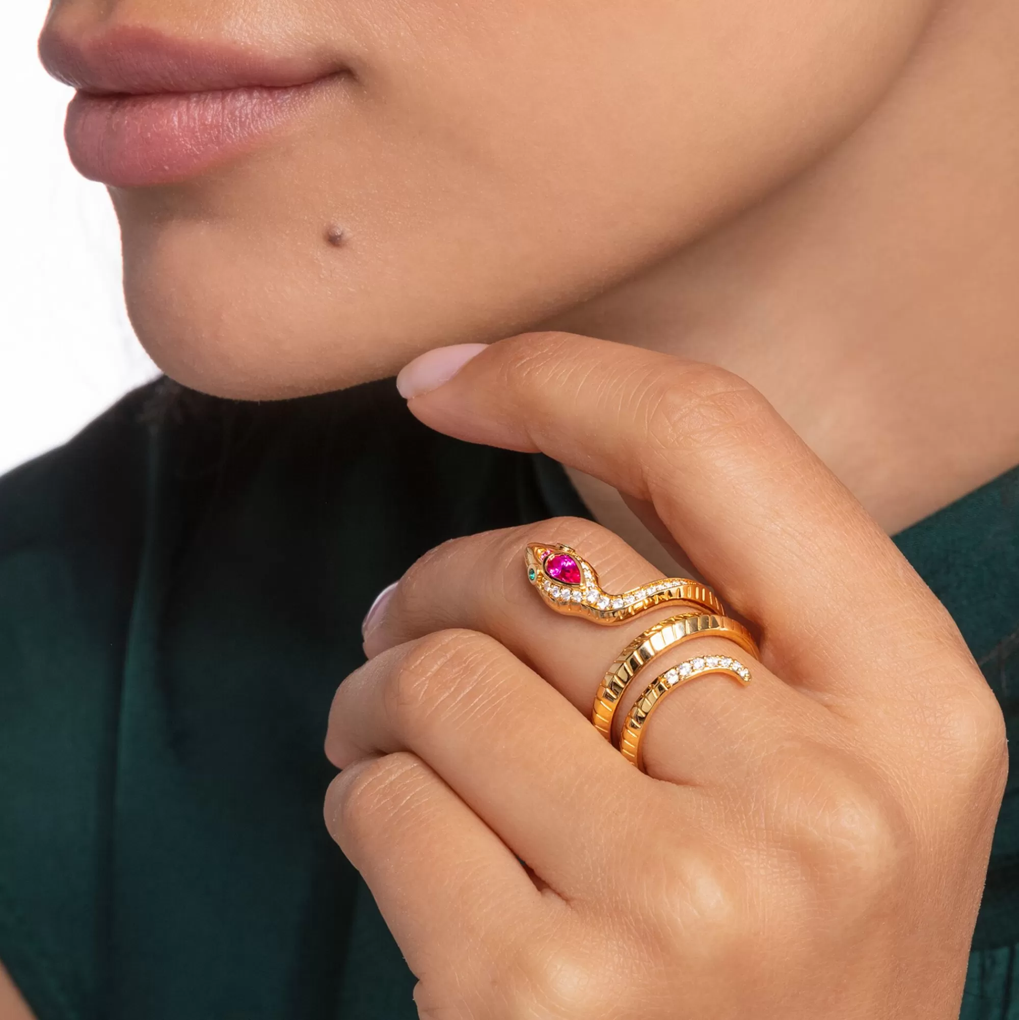 Hot THOMAS SABO Bague serpent or