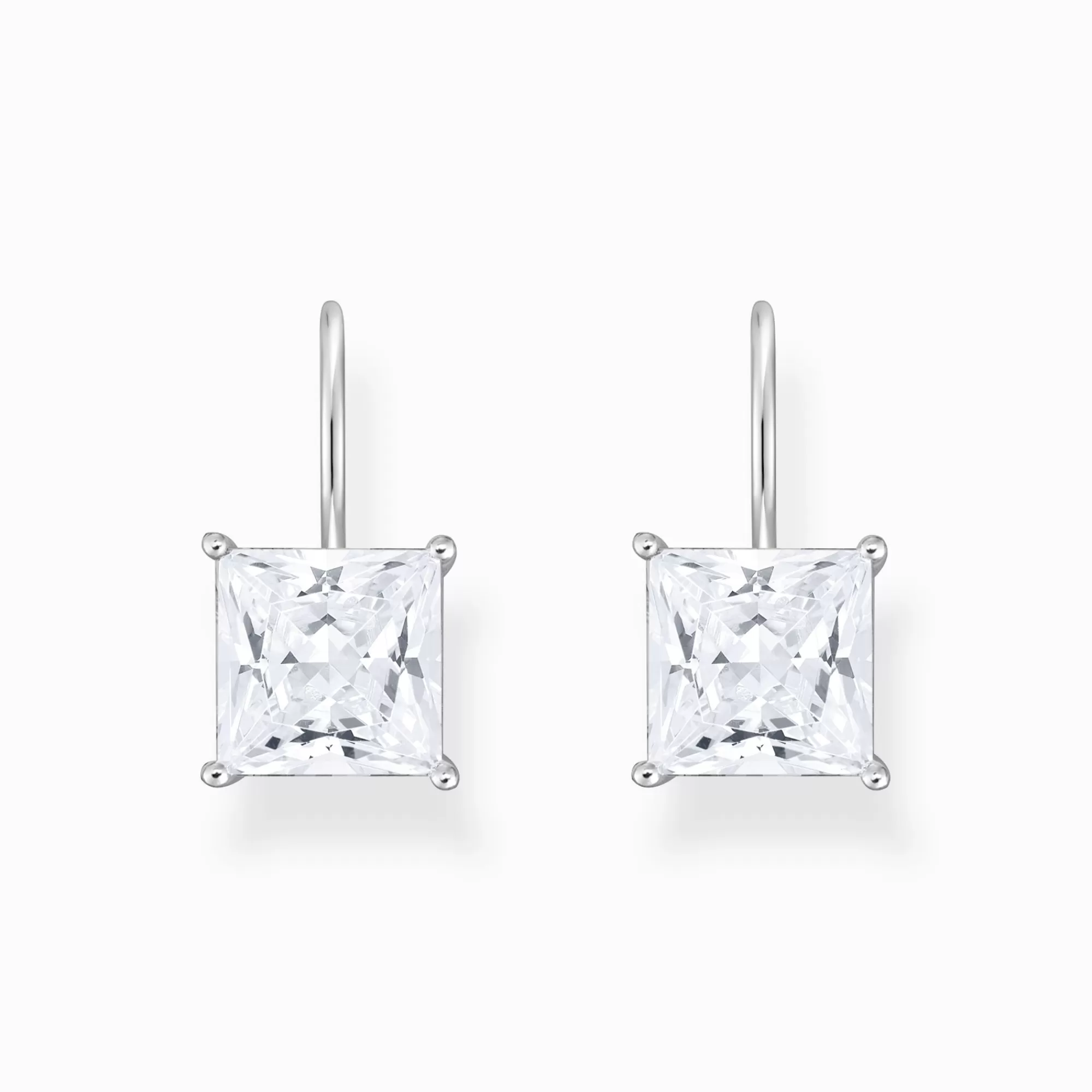 New THOMAS SABO Boucles d'oreilles en argent avec pendentif carré et zircon blanc