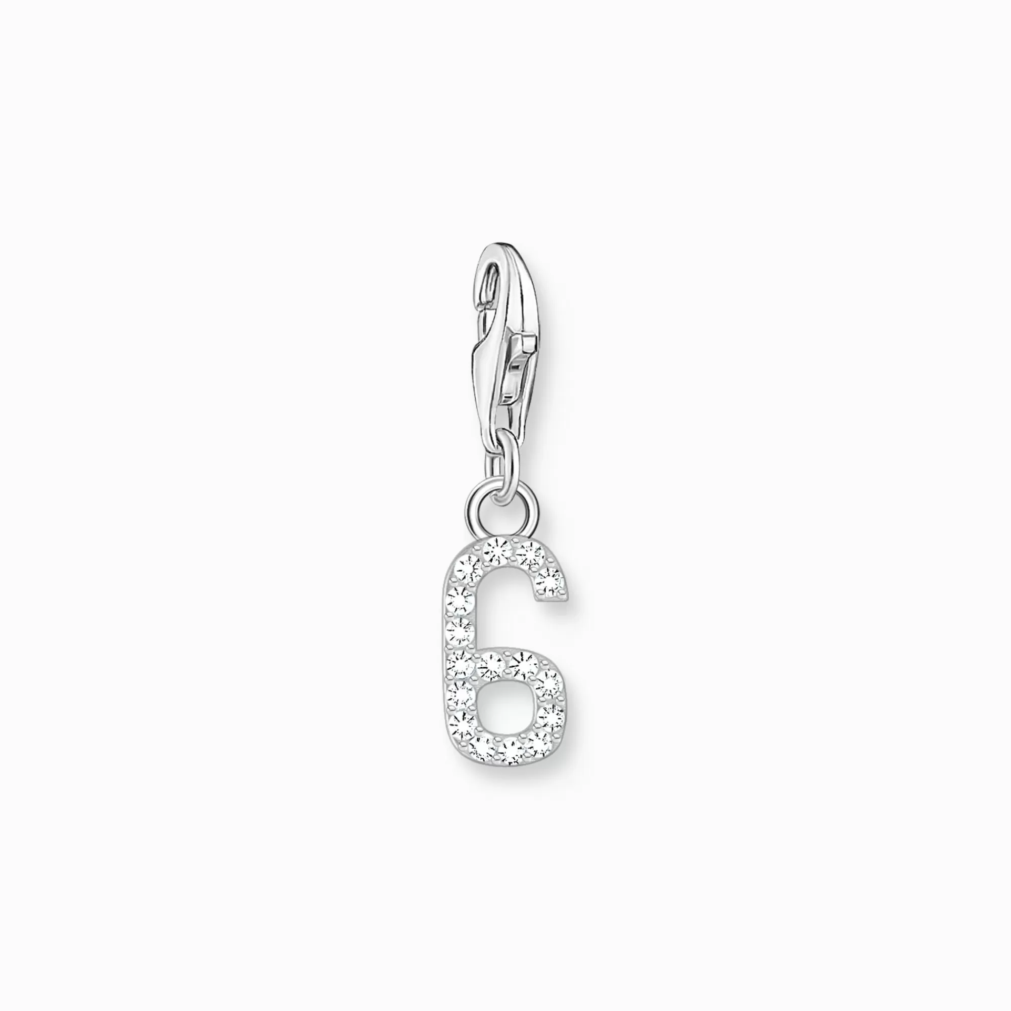 Flash Sale THOMAS SABO Breloque Charm chiffre 6 en argent, ornée de pierres blanches