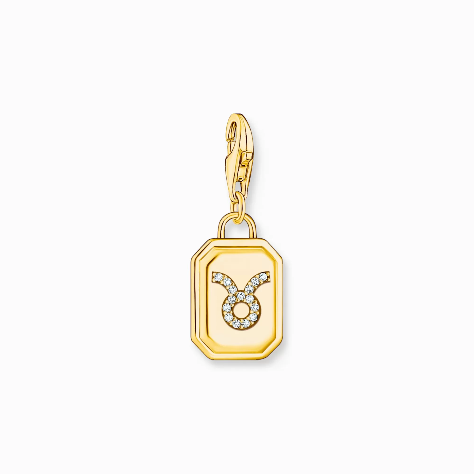 Flash Sale THOMAS SABO Breloque Charm signe du zodiaque Taureau dorée, ornée de pierres