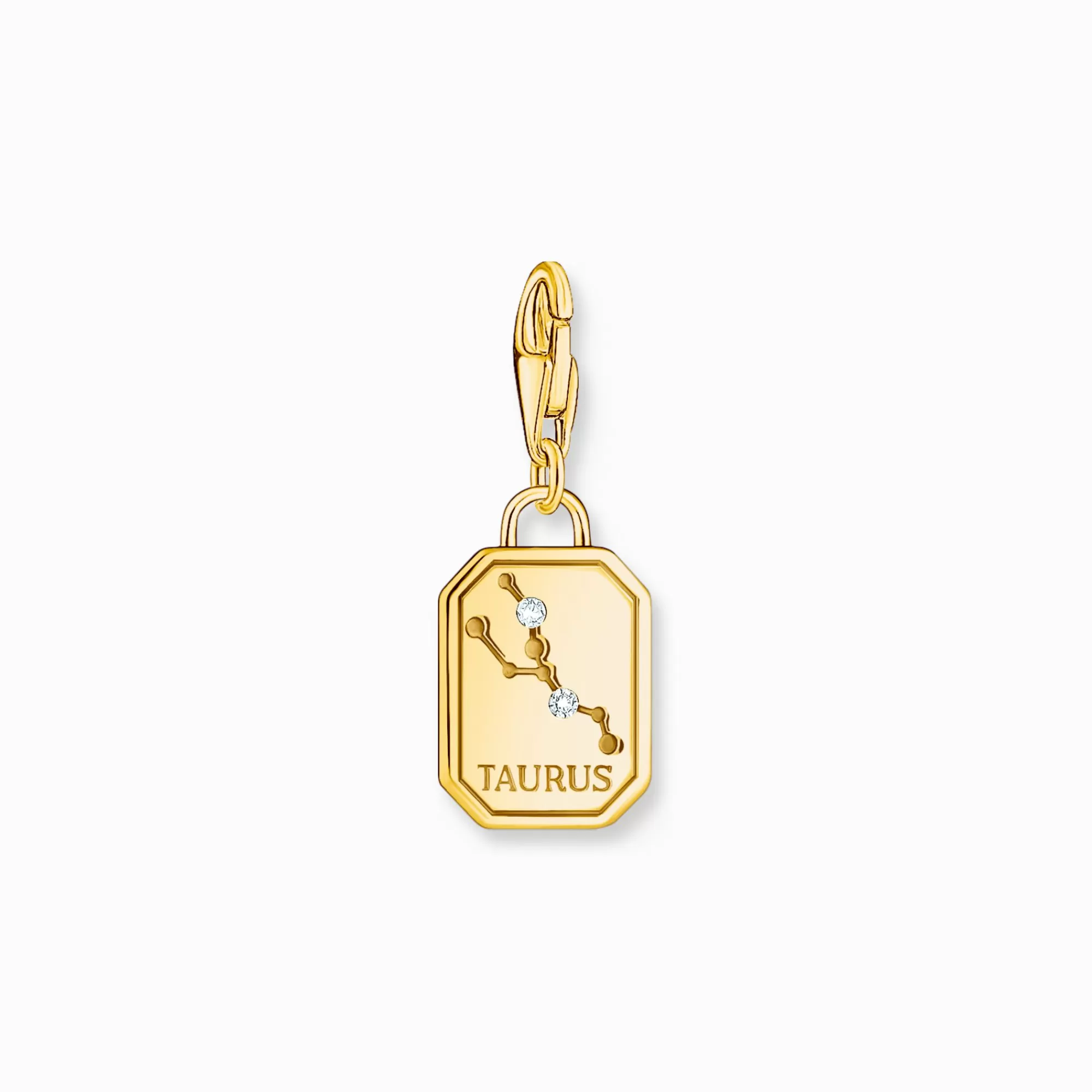 Flash Sale THOMAS SABO Breloque Charm signe du zodiaque Taureau dorée, ornée de pierres