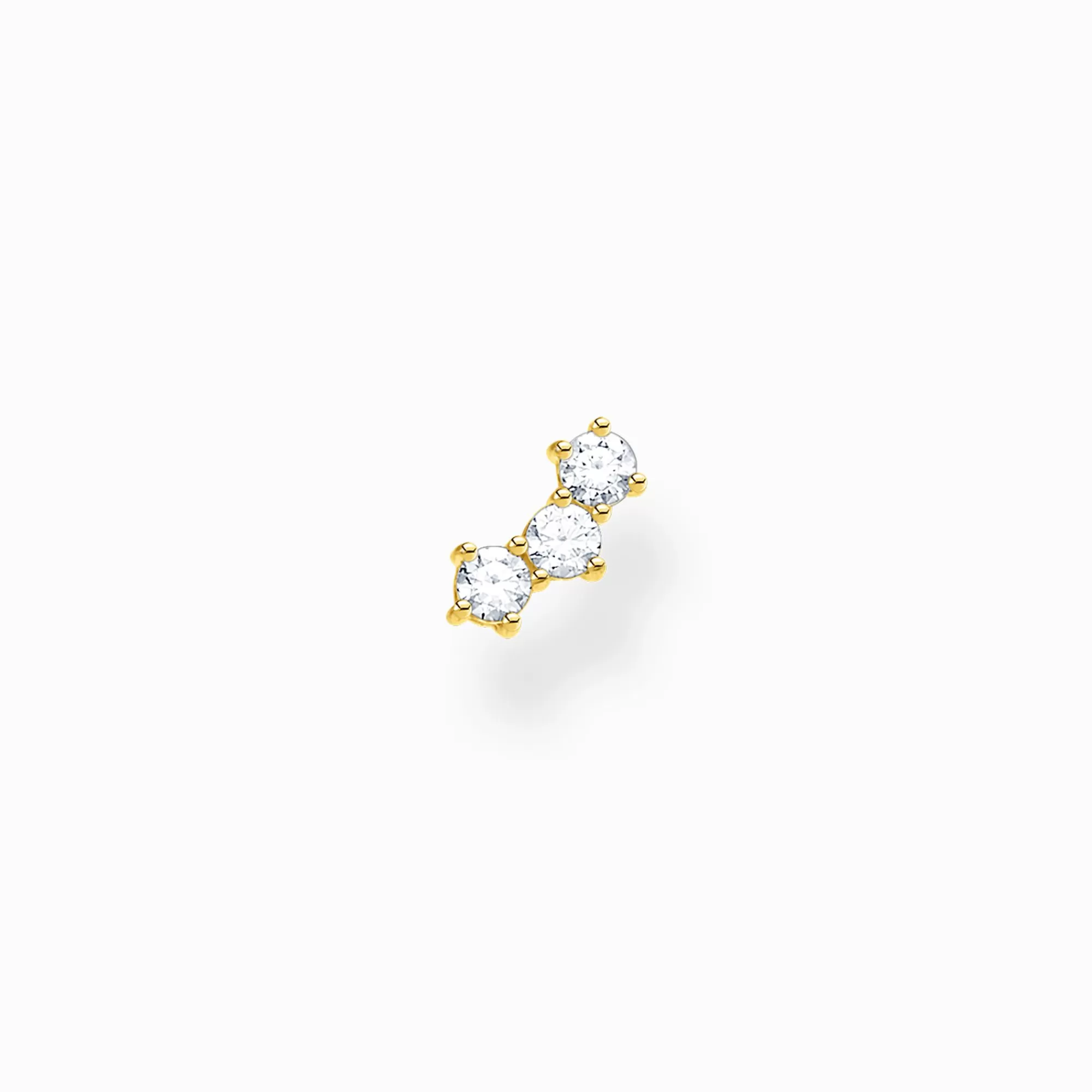 New THOMAS SABO Clou d'oreille unique blanche pierres or