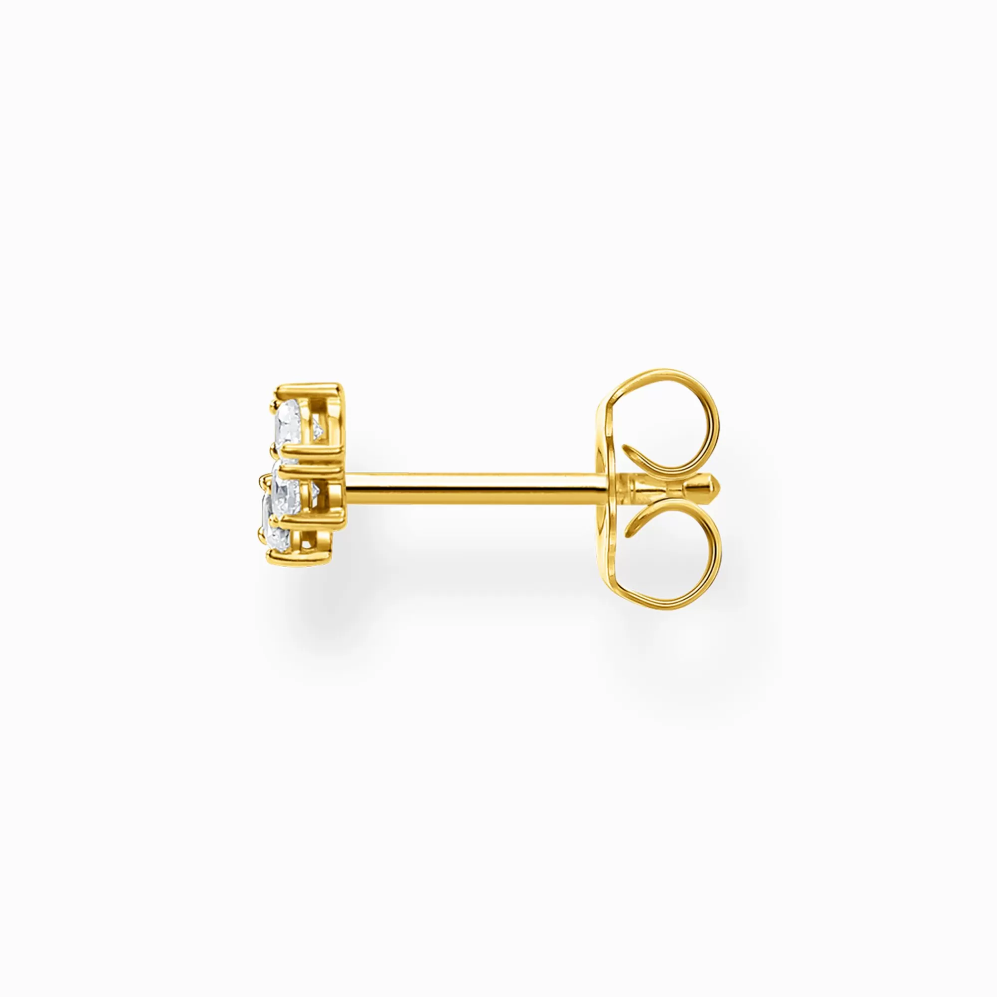 New THOMAS SABO Clou d'oreille unique blanche pierres or