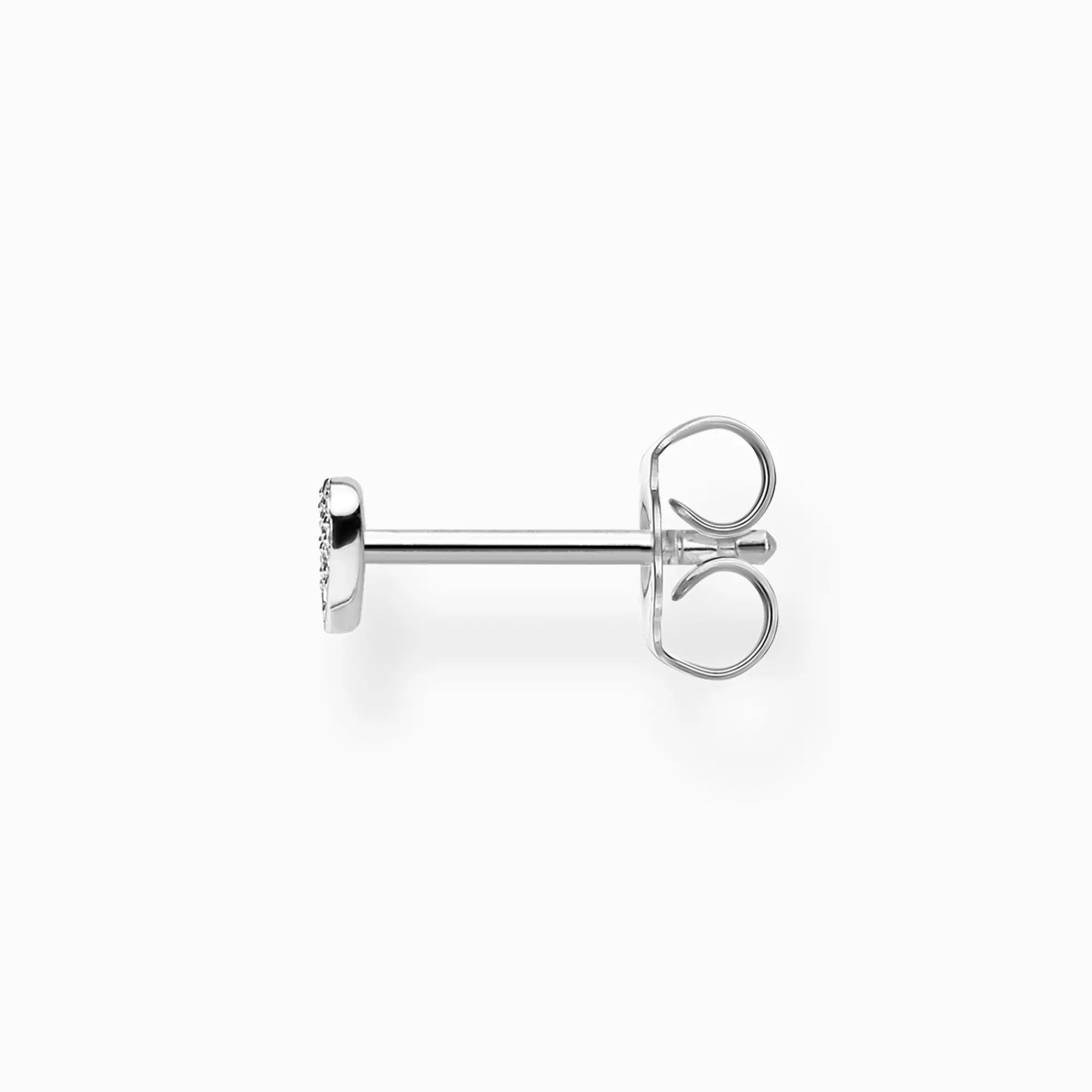 Fashion THOMAS SABO Clou d'oreille unique cœur avec pavé argent