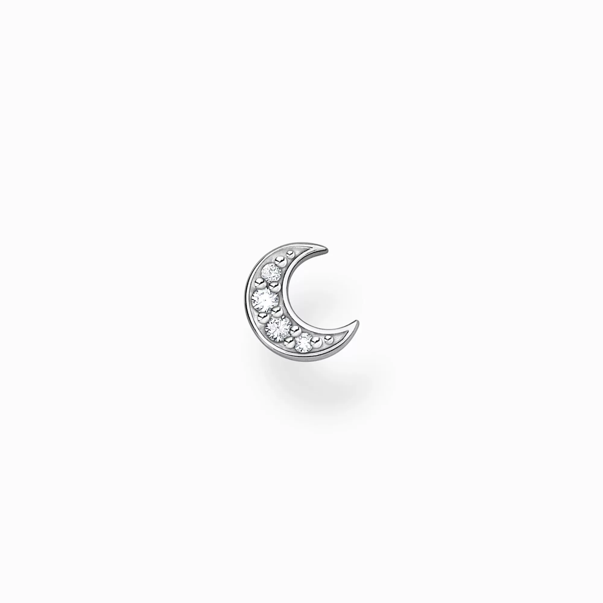 Cheap THOMAS SABO Clou d'oreille unique lune pavé argent