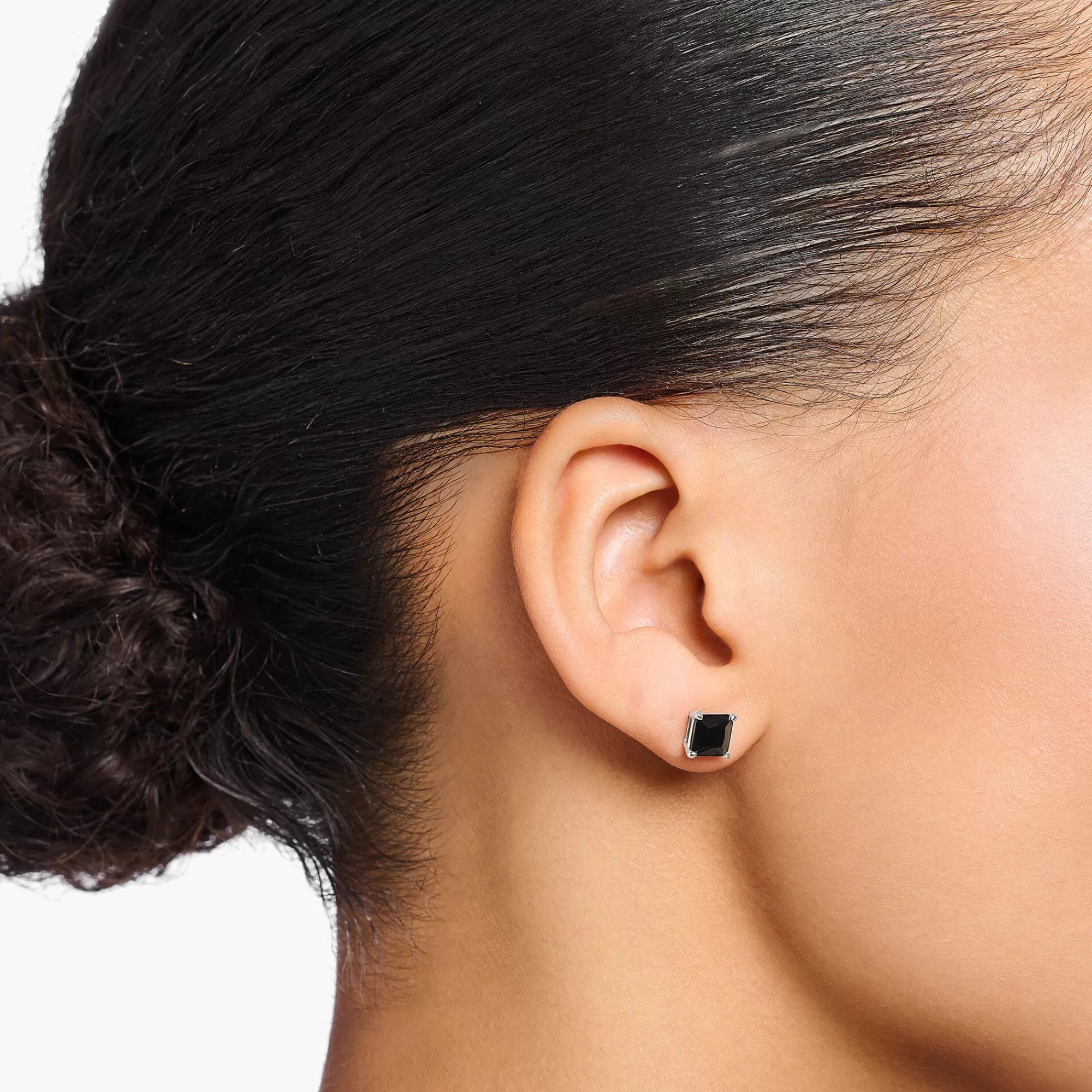 Fashion THOMAS SABO Clous d'oreilles avec pierre noires argent