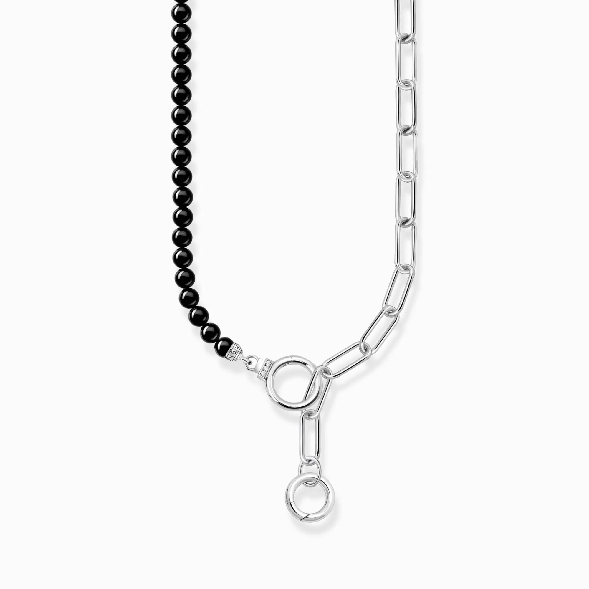 Hot THOMAS SABO Collier arborant des Beads en onyx et une chaîne à maillons argent