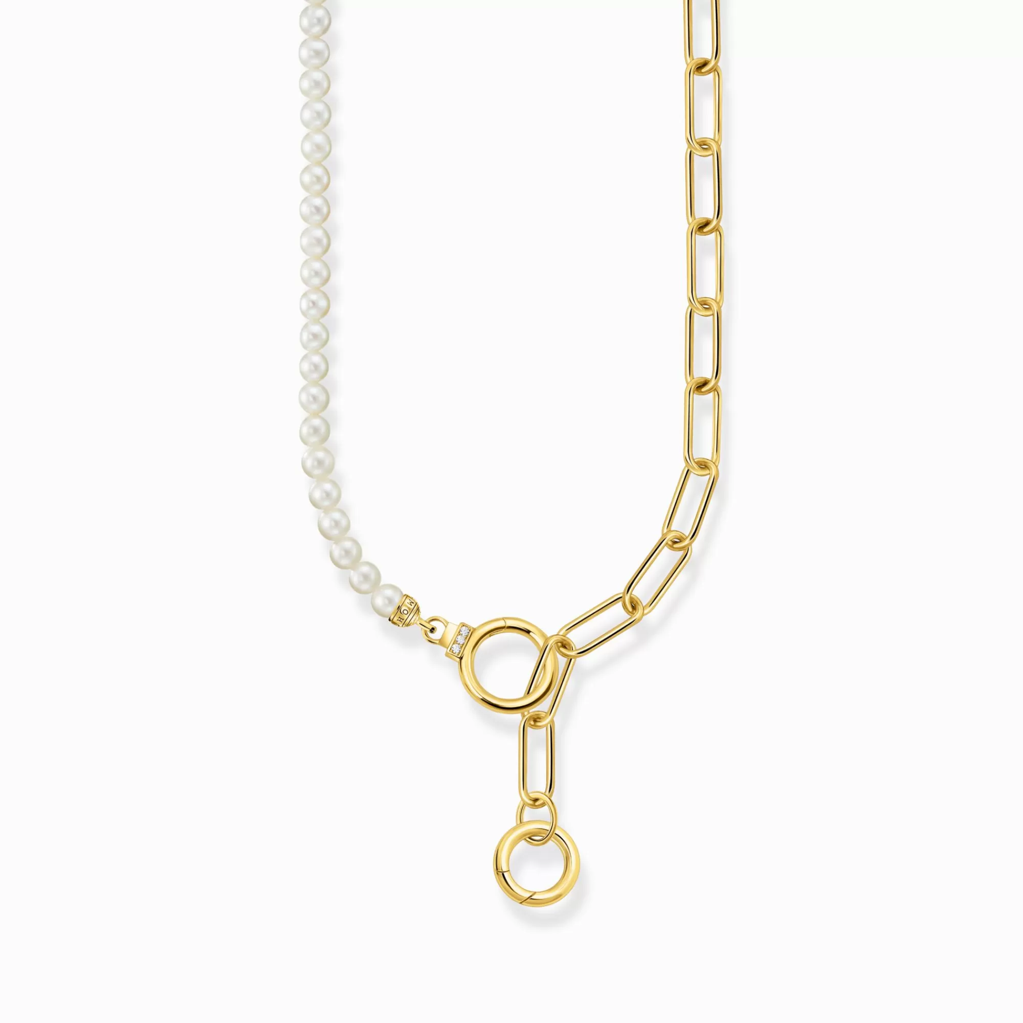 Flash Sale THOMAS SABO Collier de perles de culture d’eau douce et chaîne à maillons plaqué or