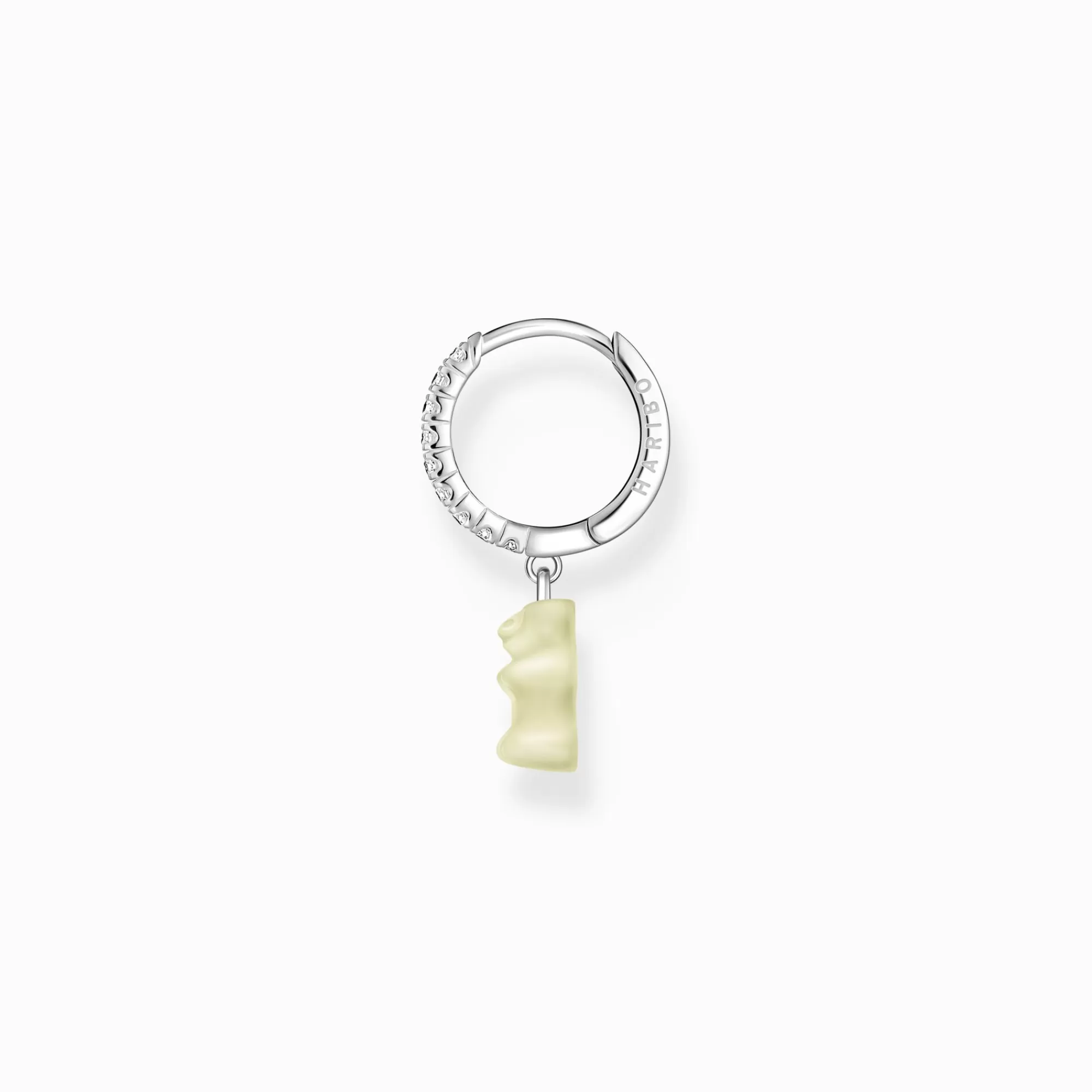 Hot THOMAS SABO Créole individuelle à breloque Ours d’or blanc et pierres, argent