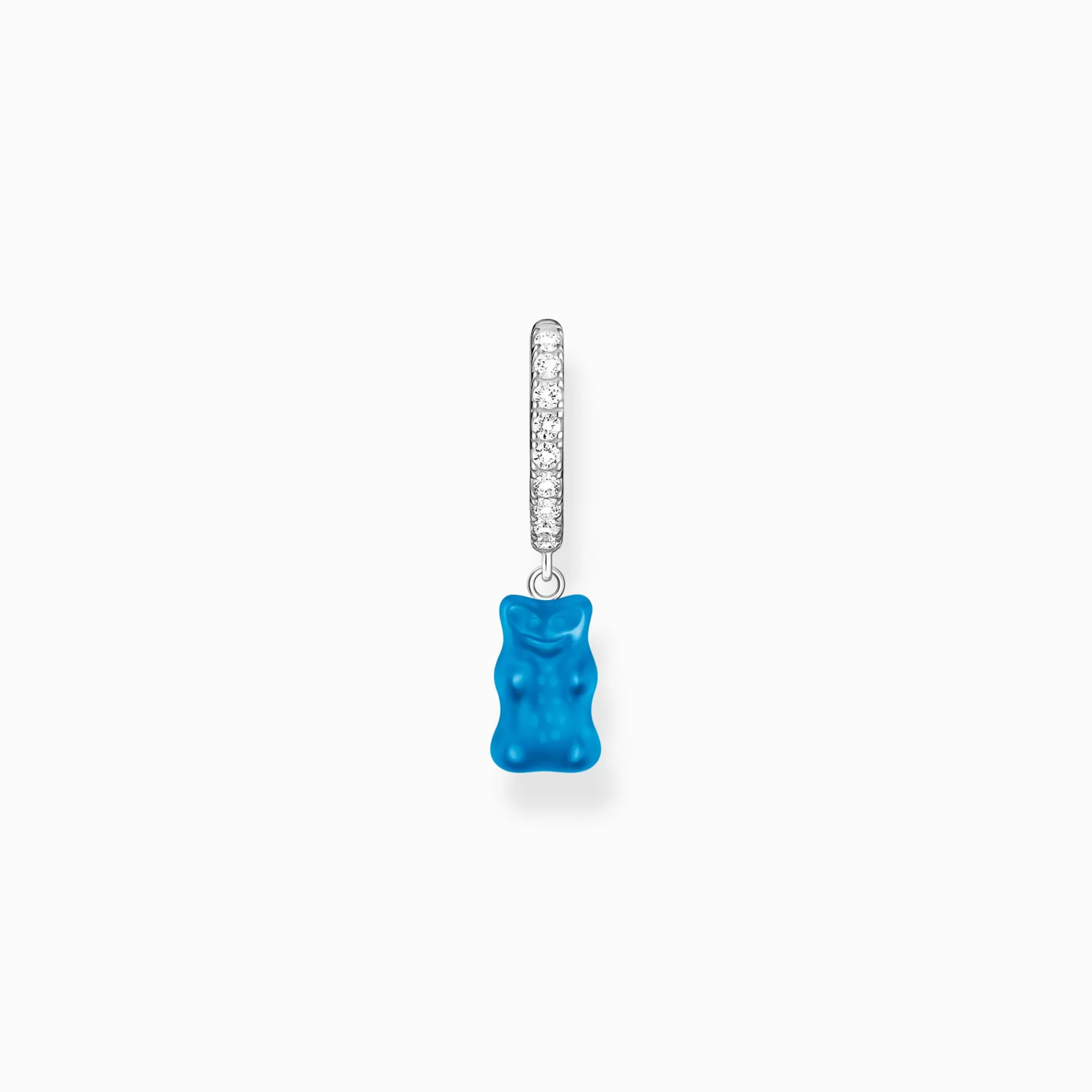 New THOMAS SABO Créole individuelle à breloque Ours d’or bleu et pierres, argent