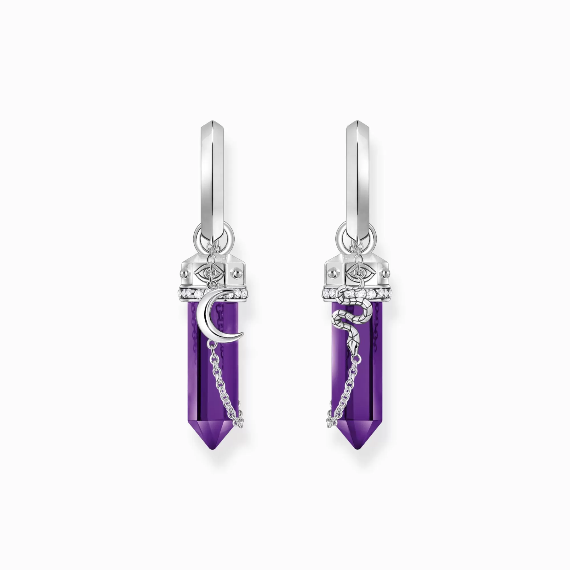 Online THOMAS SABO Créoles à breloque imitation améthyste argent noirci