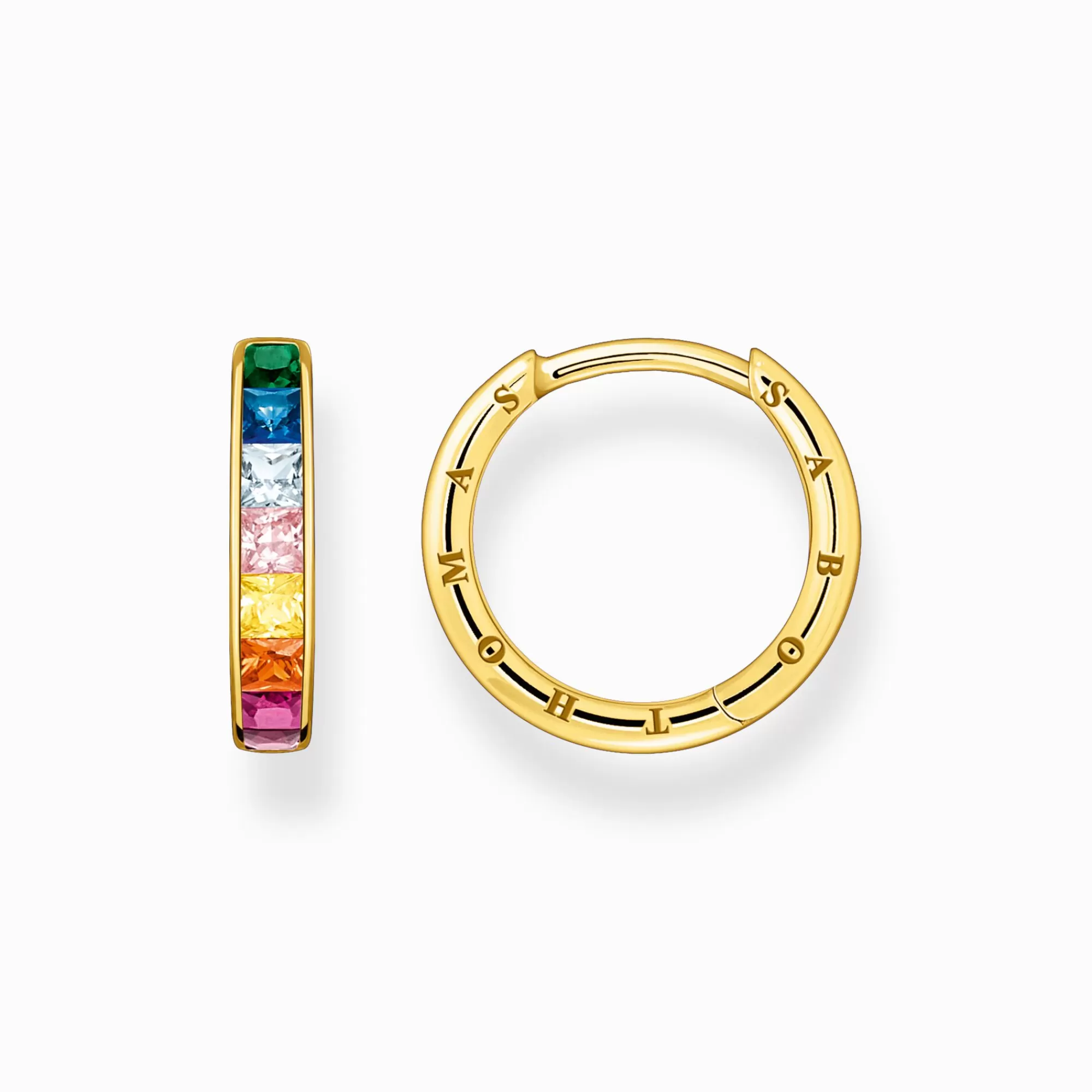 Flash Sale THOMAS SABO Créoles avec pierres multicolore pavé plaqué or