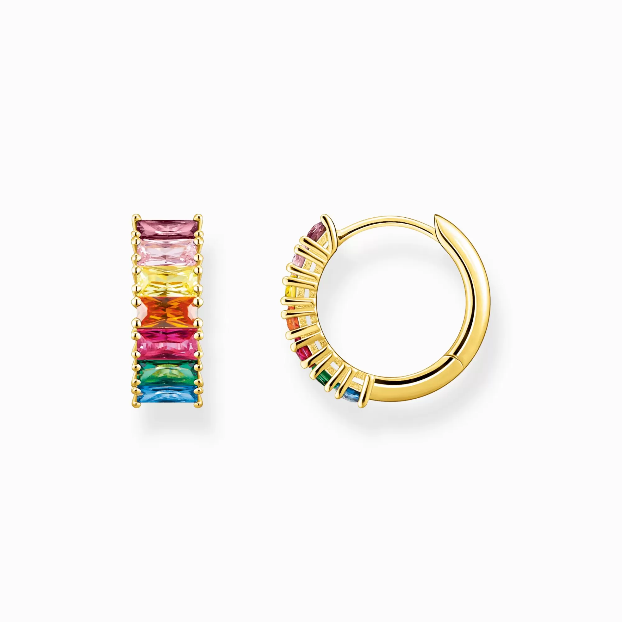 Flash Sale THOMAS SABO Créoles avec pierres multicolore pavé plaqué or