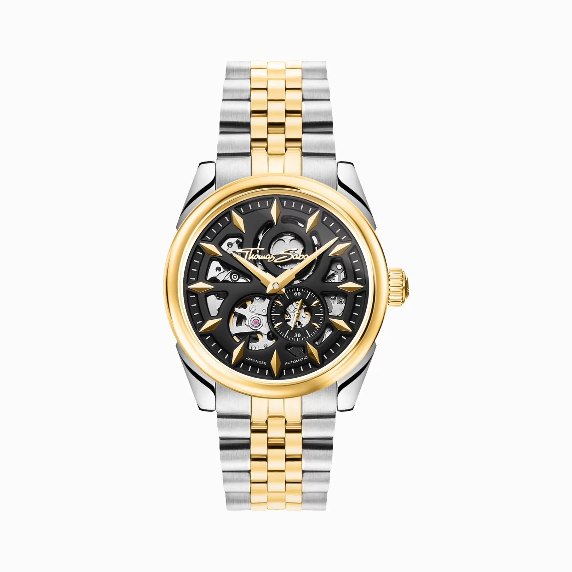 Fashion THOMAS SABO Montre automatique bicolore avec 41 mm et cadran noir