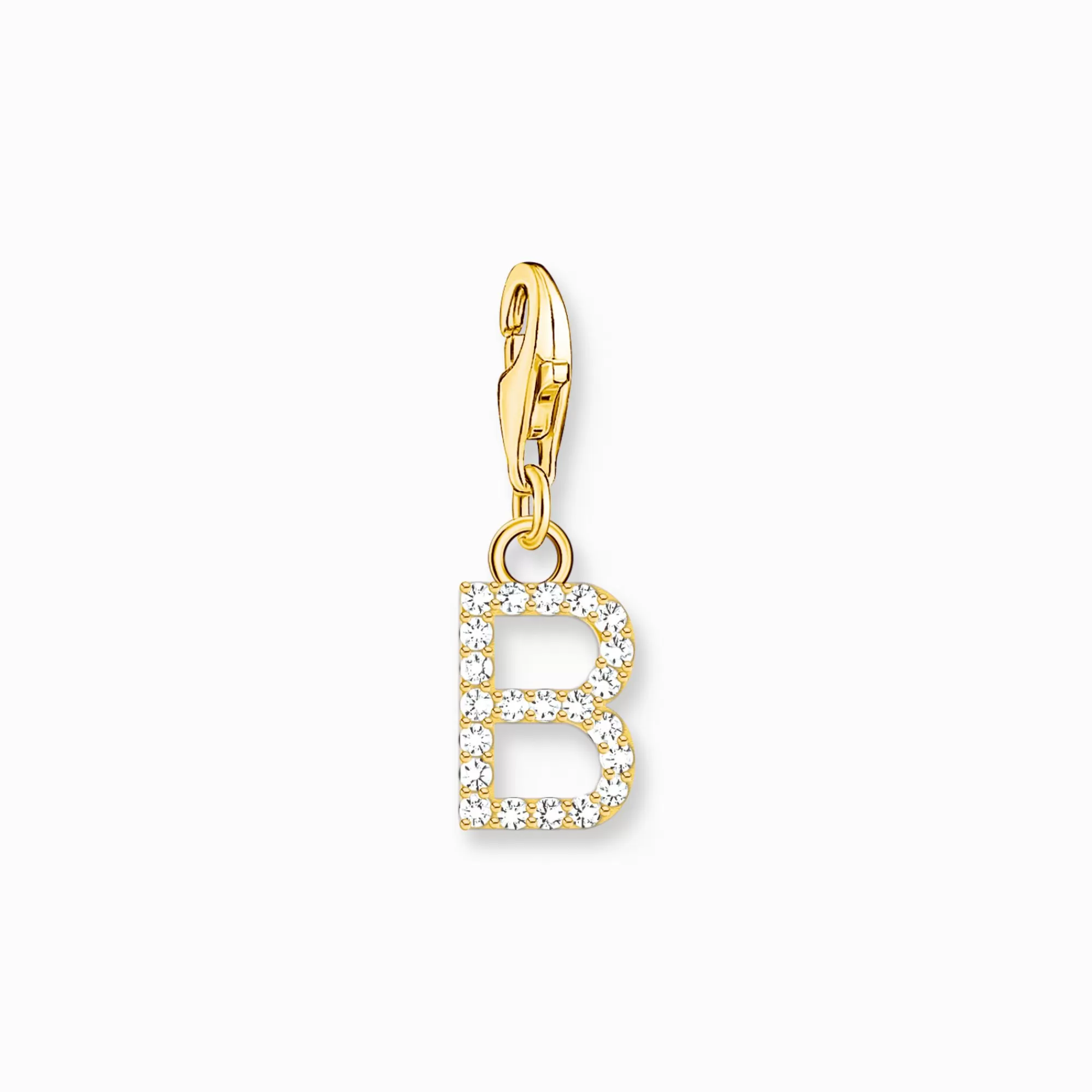 Hot THOMAS SABO Pendentif Charm lettre B avec pierres blanches plaqué or