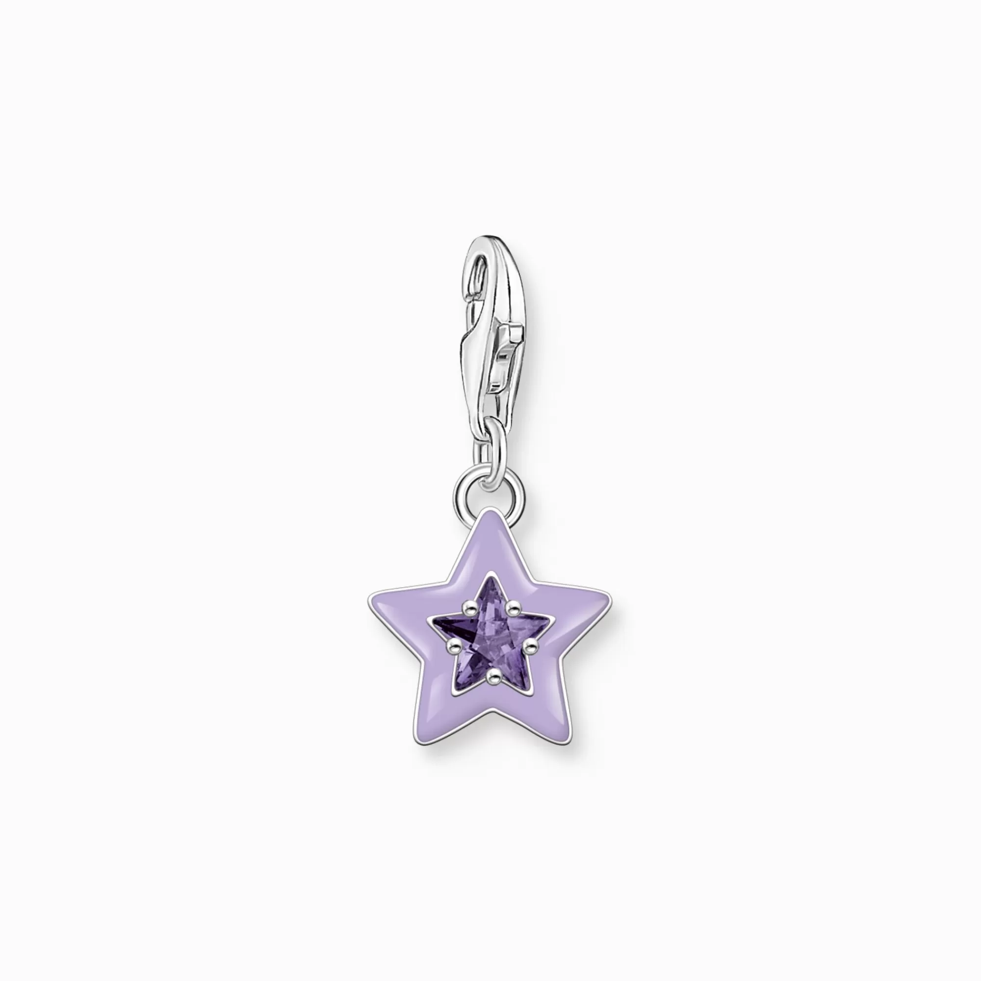 Fashion THOMAS SABO Pendentif Charm étoile avec pierres violette et émail à froid en argent