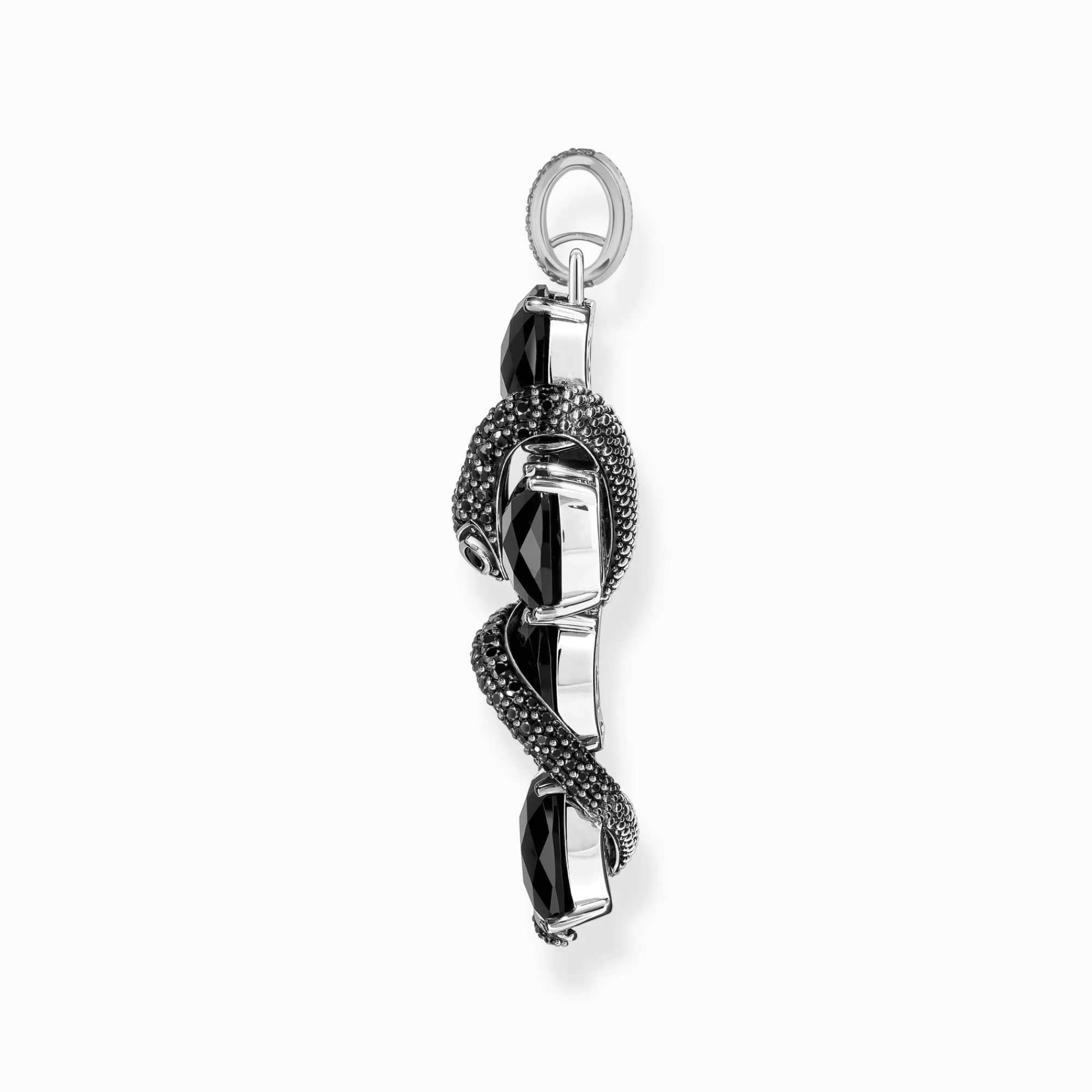 Hot THOMAS SABO Pendentif croix en argent noirci avec serpent et zircon noir
