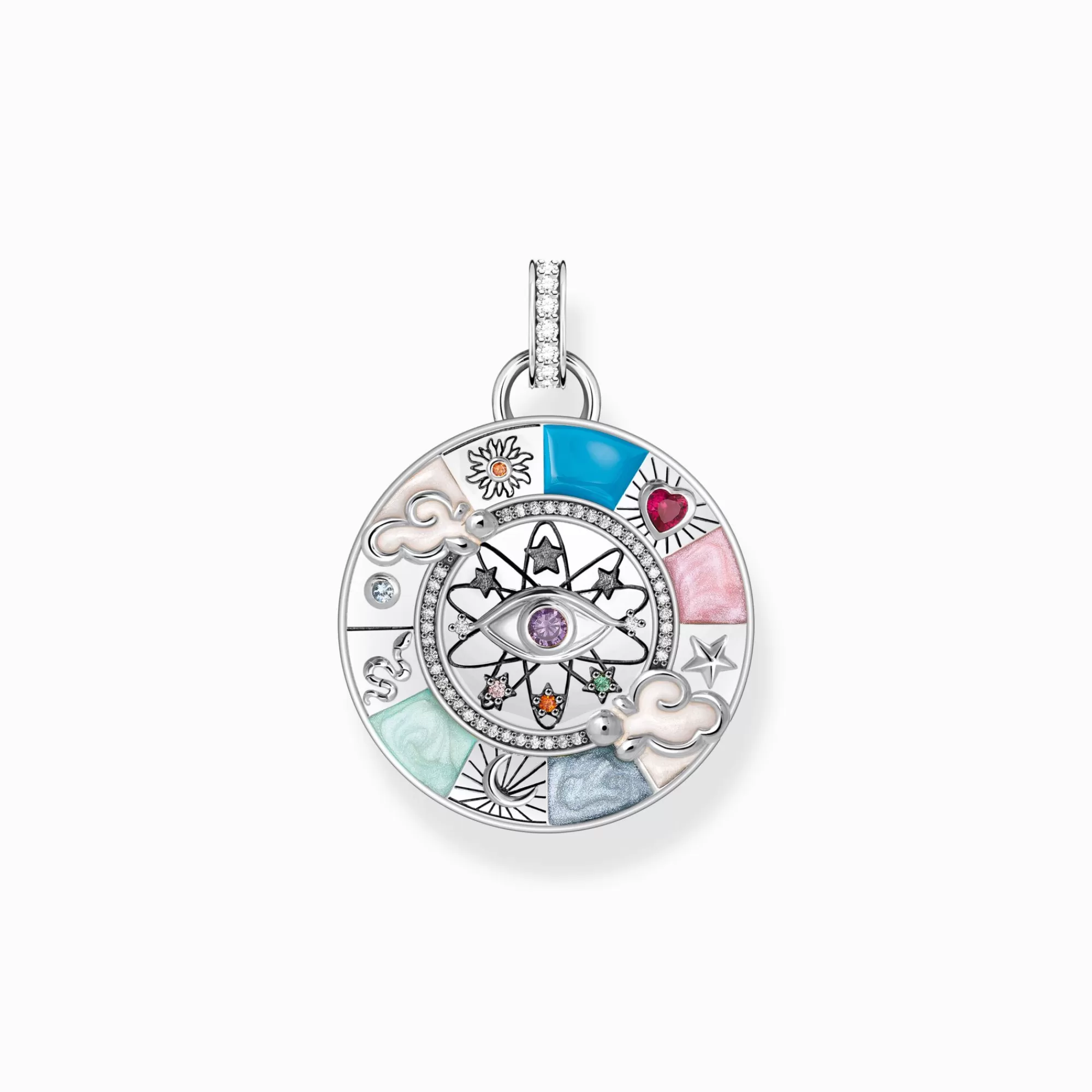 Fashion THOMAS SABO Pendentif en argent Roue de la fortune avec symboles cosmiques