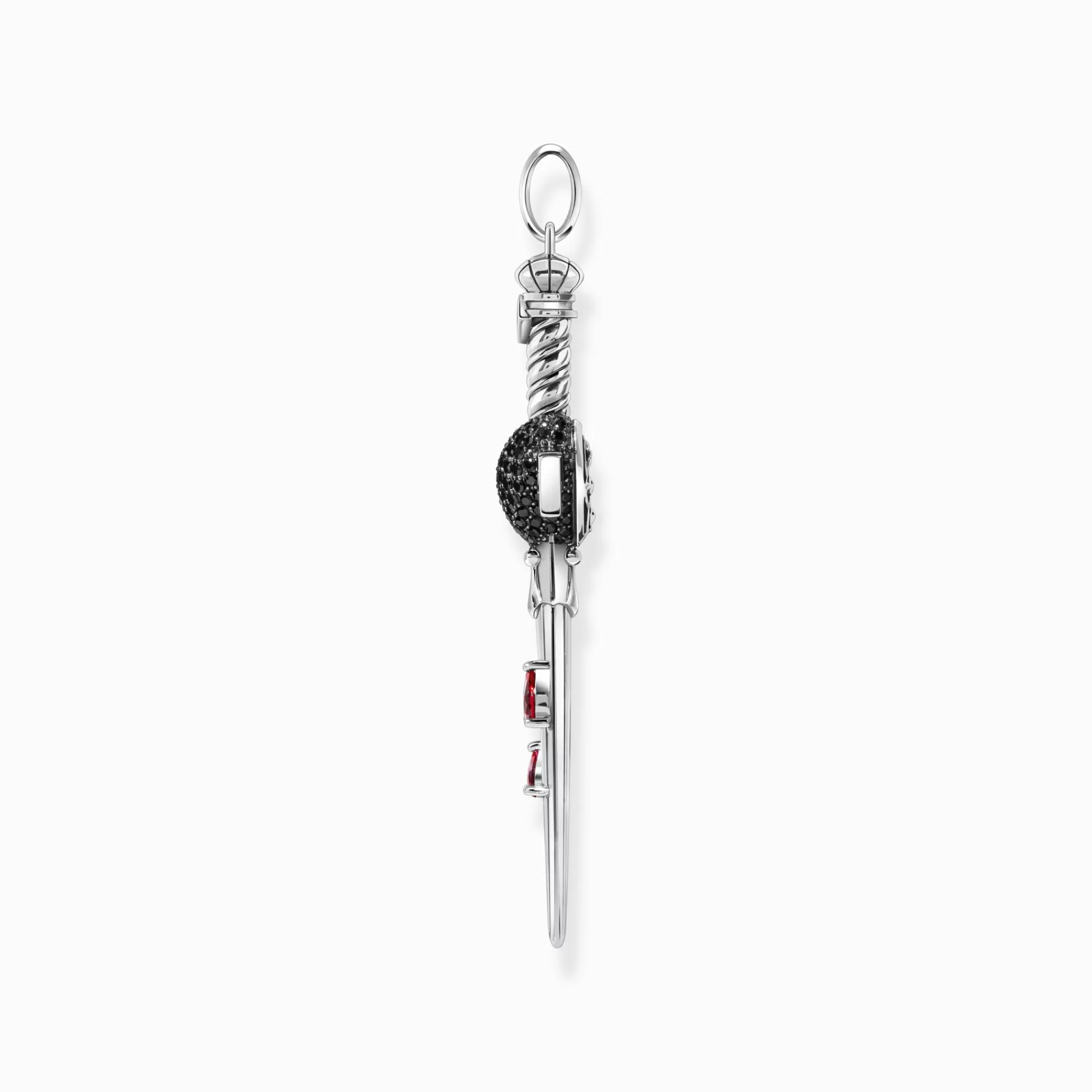 Hot THOMAS SABO Pendentif épée en argent noirci avec pierres noires et rouges