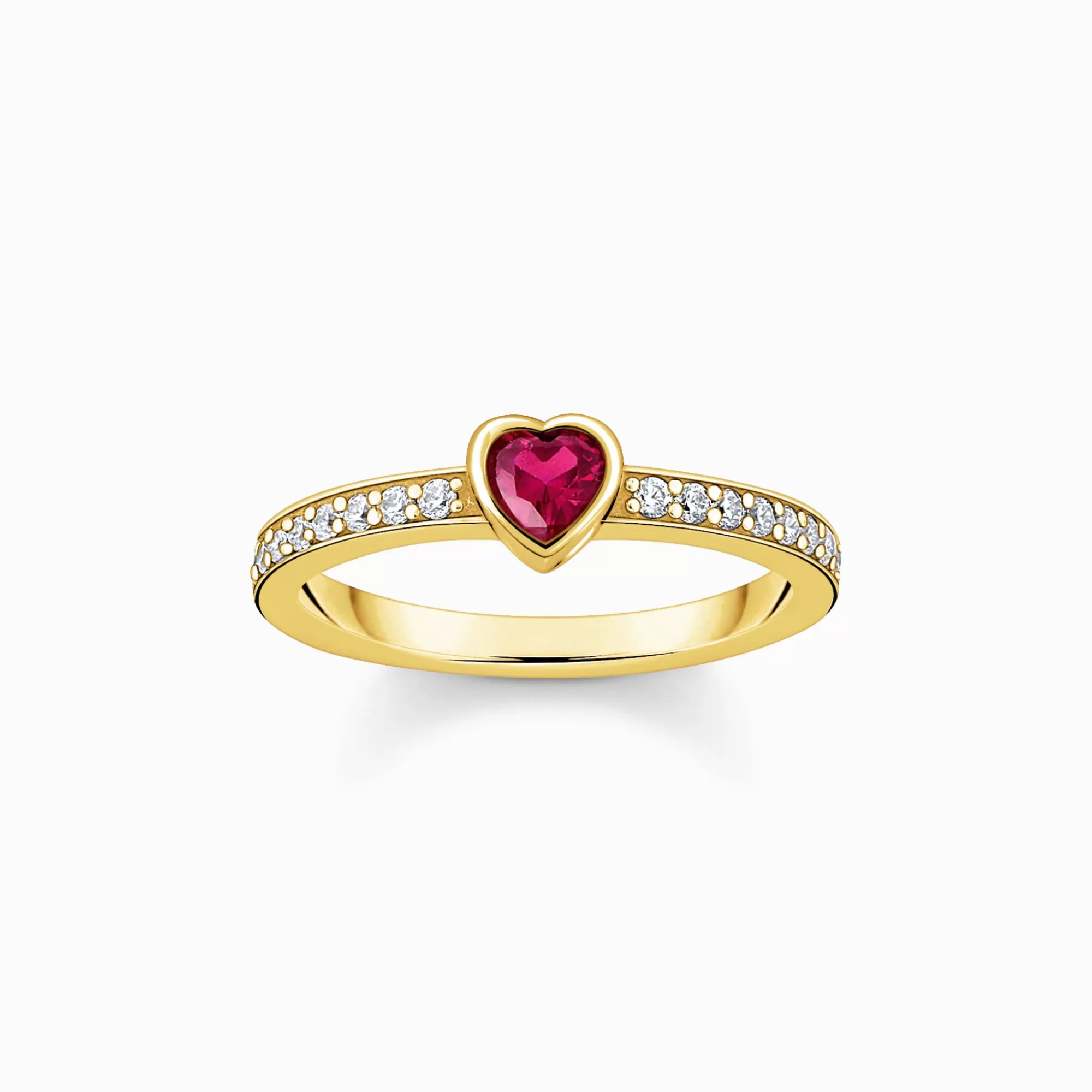 Fashion THOMAS SABO Solitaire en argent avec pierre rouge taillée en cœur